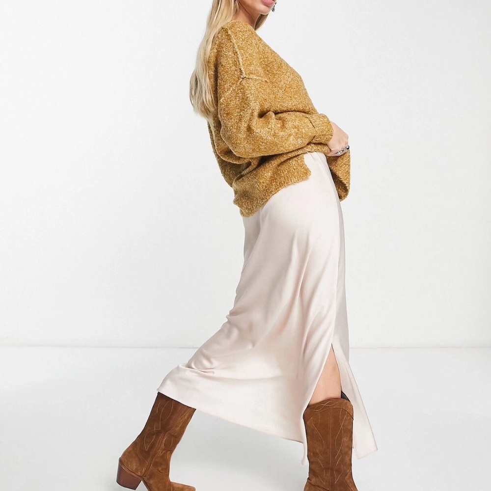 Free People Moira Honeycomb Wool Blend Sweater Slouchy Oversized Tunic Sz Small - Picture 2 of 13
